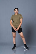 womens basic t shirt olive premium minimal look