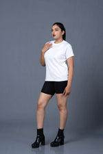 womens basic t shirt white premium minimal look