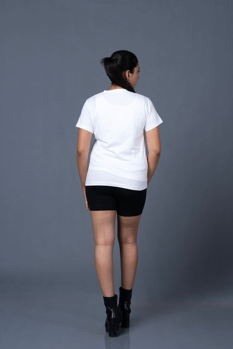 women plain t shirt white smooth comfortable everyday style
