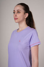 solid t shirt women lavender relaxed fit