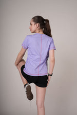 womens basic t shirt lavender minimal design