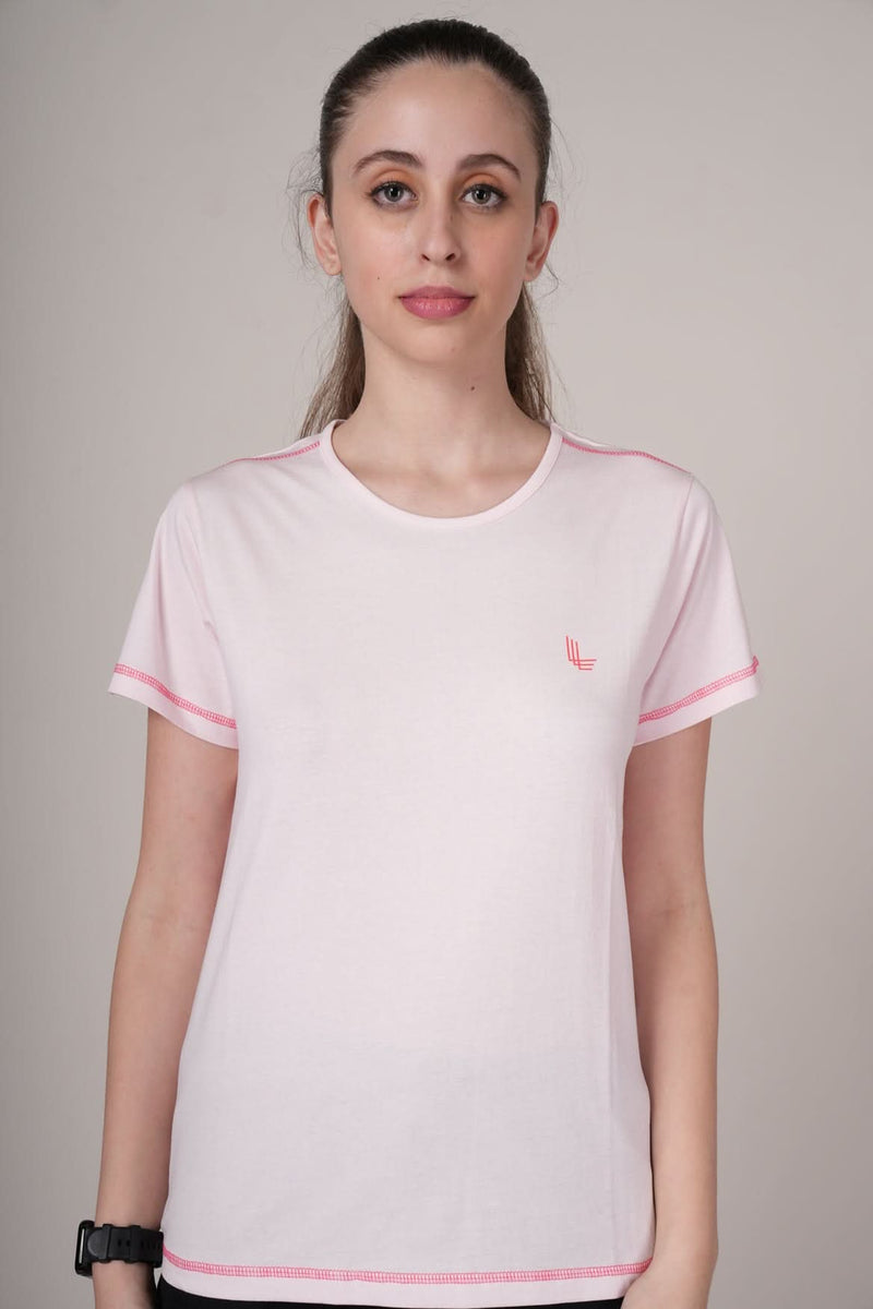 women plain t shirt light pink comfortable everyday style