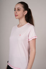 solid t shirt women light pink relaxed fit