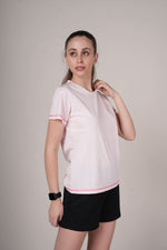 Outlaws women solid t shirt light pink minimal casual wear