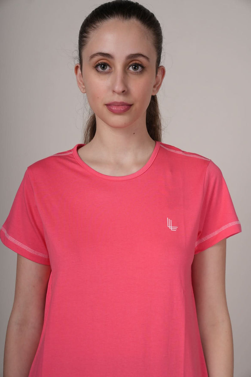 women plain t shirt pink comfortable everyday style
