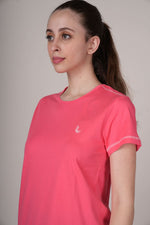 solid t shirt women pink relaxed fit
