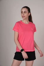 Outlaws women solid t shirt pink minimal casual wear
