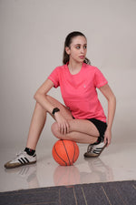 womens basic t shirt pink minimal design