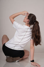womens basic t shirt white minimal design