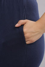 navy blue track pants for women side view