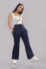 Navy blue women's track pants by Outlaws Fashion
