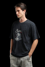 OutlawsFashion Born to Dive Black Oversized T-Shirt for Men