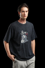 OutlawsFashion Born to Dive Black Oversized T-Shirt for Men