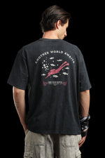 OutlawsFashion Born to Dive Black Oversized T-Shirt for Men