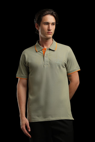OutlawsFashion Country Club Olive Green Polo T-Shirt for Men