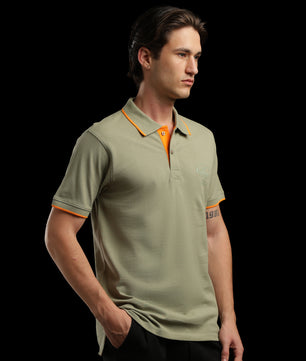 OutlawsFashion Country Club Olive Green Polo T-Shirt for Men