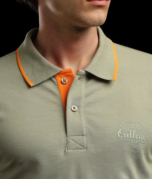 OutlawsFashion Country Club Olive Green Polo T-Shirt for Men