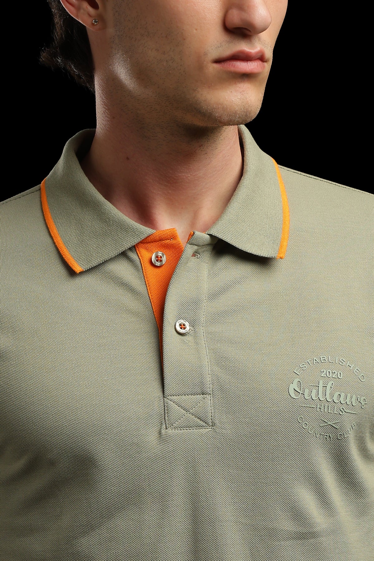 OutlawsFashion Country Club Olive Green Polo T-Shirt for Men