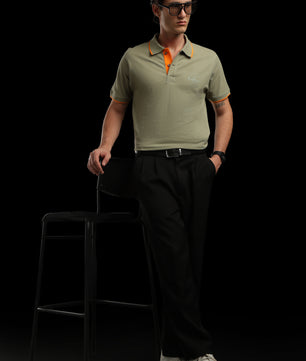 OutlawsFashion Country Club Olive Green Polo T-Shirt for Men