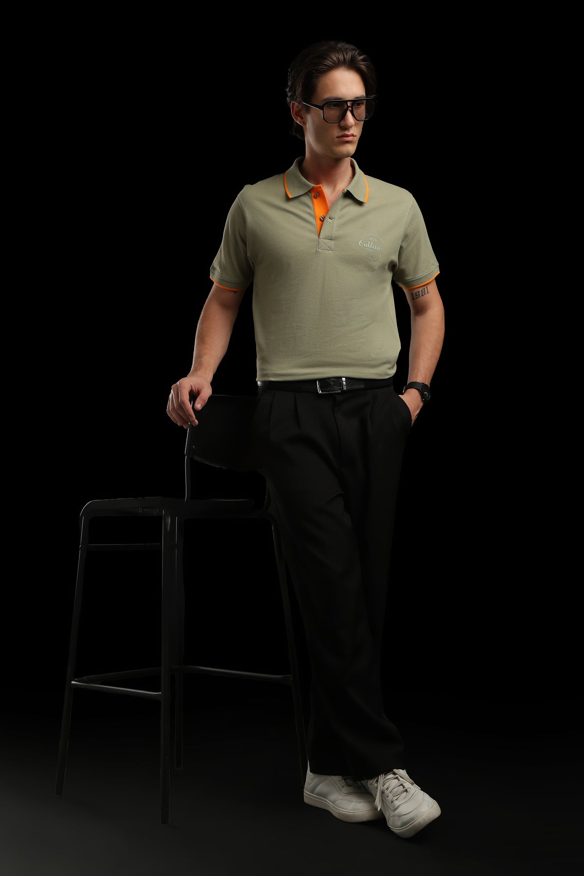 OutlawsFashion Country Club Olive Green Polo T-Shirt for Men