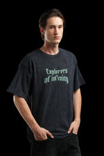 OutlawsFashion Explorers of Infinity Black Oversized T-Shirt for Men