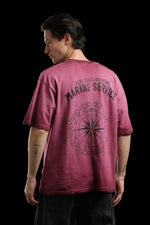OutlawsFashion Marine Service Maroon Oversized T-Shirt for Men