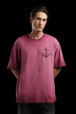 OutlawsFashion Marine Service Maroon Oversized T-Shirt for Men