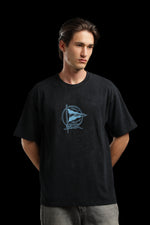OutlawsFashion Nautical Heritage Black Oversized T-Shirt for Men