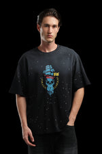 OutlawsFashion Nautical Outlaws Black Oversized T-Shirt for Men