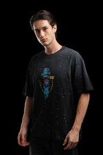 OutlawsFashion Nautical Outlaws Black Oversized T-Shirt for Men