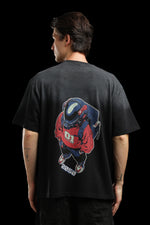 OutlawsFashion Neuro Samurai Black Oversized T-Shirt for Men