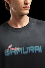 OutlawsFashion Neuro Samurai Black Oversized T-Shirt for Men