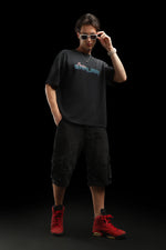 OutlawsFashion Neuro Samurai Black Oversized T-Shirt for Men