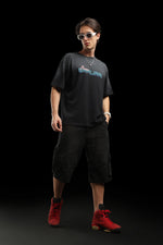 OutlawsFashion Neuro Samurai Black Oversized T-Shirt for Men