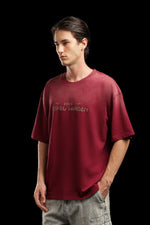OutlawsFashion Pixel Warden Maroon Oversized T-Shirt for Men