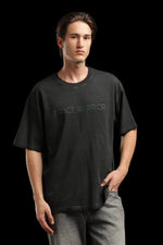 OutlawsFashion Space Warrior Black Oversized T-Shirt for Men