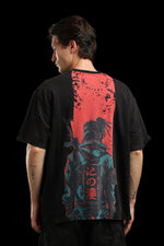 OutlawsFashion Urban Cyborg Black Oversized T-Shirt for Men