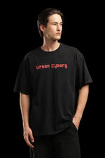 OutlawsFashion Urban Cyborg Black Oversized T-Shirt for Men