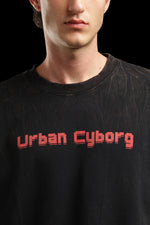OutlawsFashion Urban Cyborg Black Oversized T-Shirt for Men