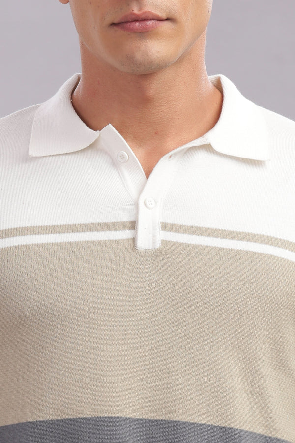Men’s colorblock cotton polo shirt by Outlaws Fashion, casual stylish polo with short sleeves and vibrant color contrast.