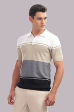 Men’s premium cotton colorblock polo shirt by Outlaws Fashion, showcasing a stylish casual wear design in vibrant colors.