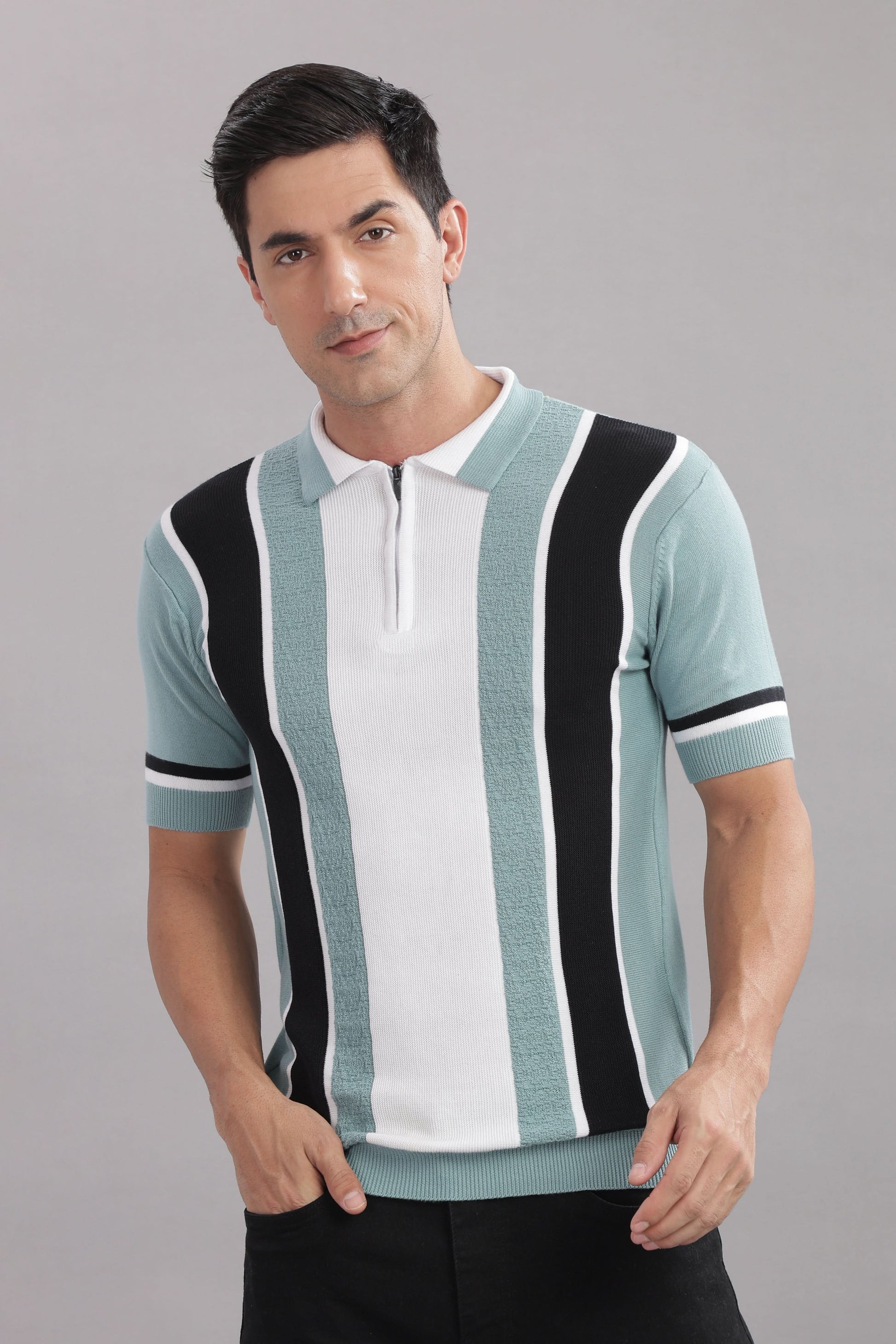 mens cotton knit polo t shirt casual wear India