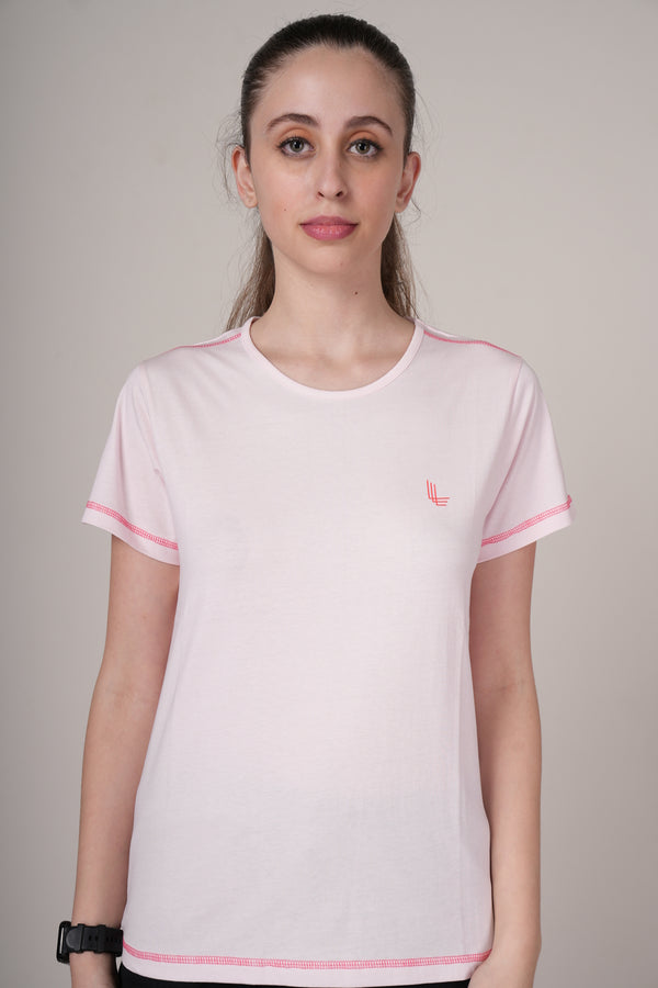 Solid regular fit women’s casual T-shirt by Outlaws Fashion, featuring a simple, comfortable design in solid color.