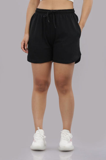 Outlaws women black cotton shorts athleisure casual wear